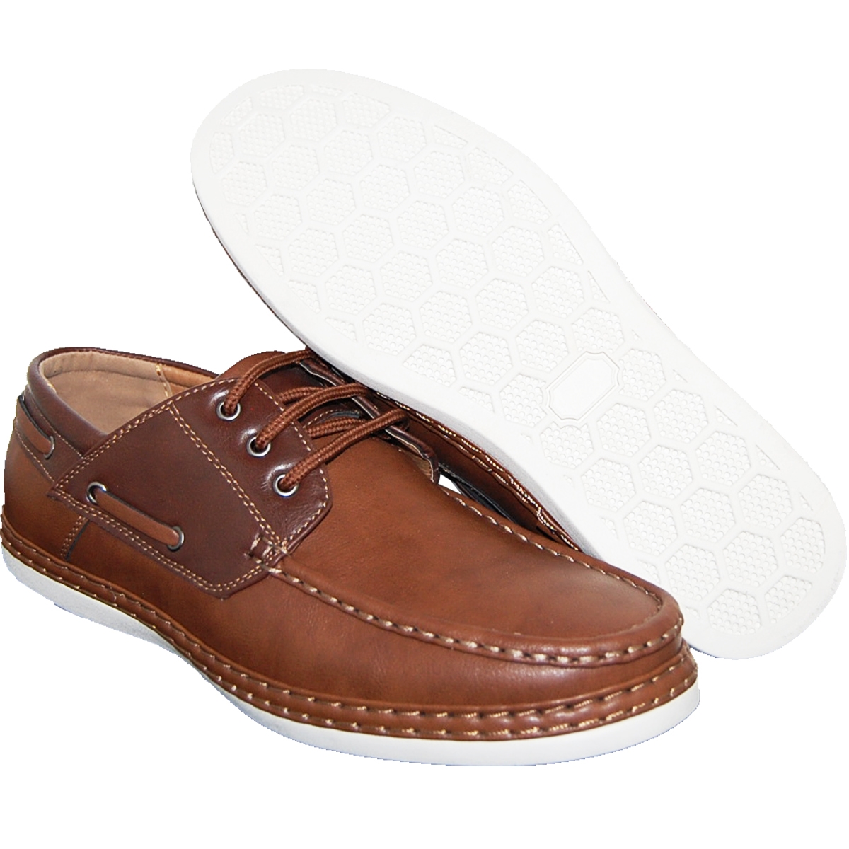 MEN FASHION FORWARD BOAT SHOES IN LIGHT BROWN