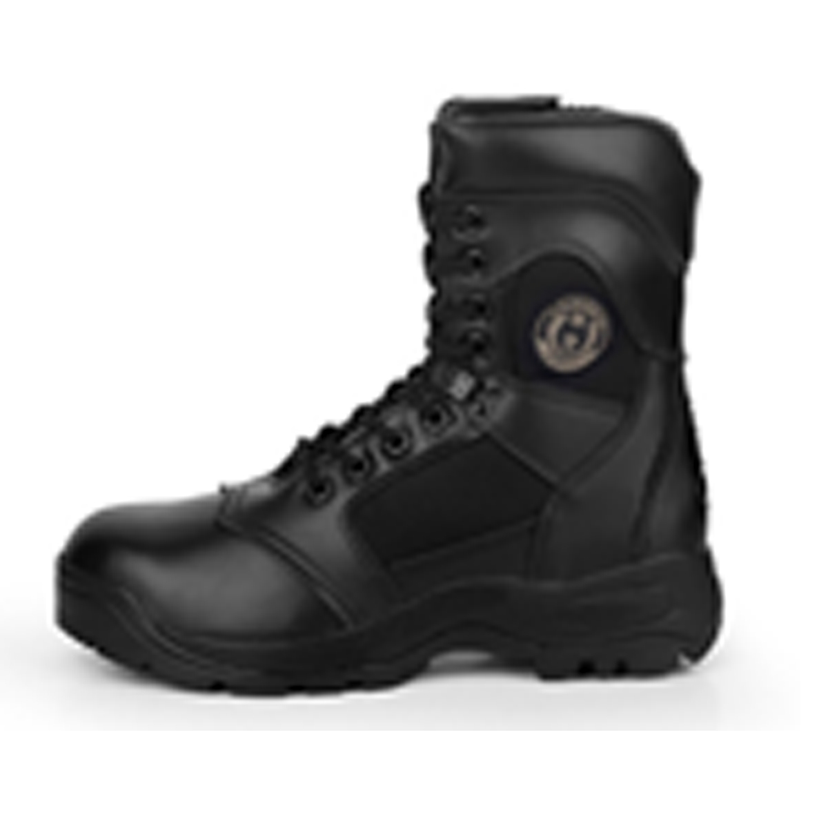black tactical combat boots